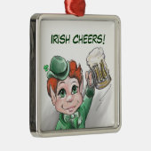 Ierse Cheers! Portret Premium Square Ornament (Rechts)