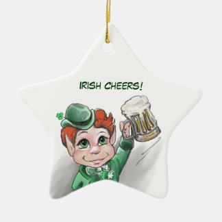 Ierse Cheers! Portret Star-Ornament Keramisch Ornament