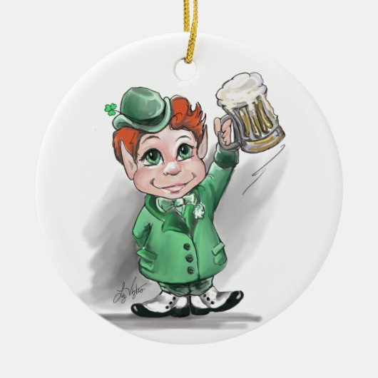 Ierse Cheers! Round Ornamnet Keramisch Ornament (Voorkant)