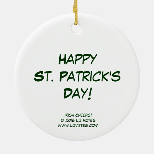 Ierse Cheers! Round Ornamnet Keramisch Ornament (Achterkant)