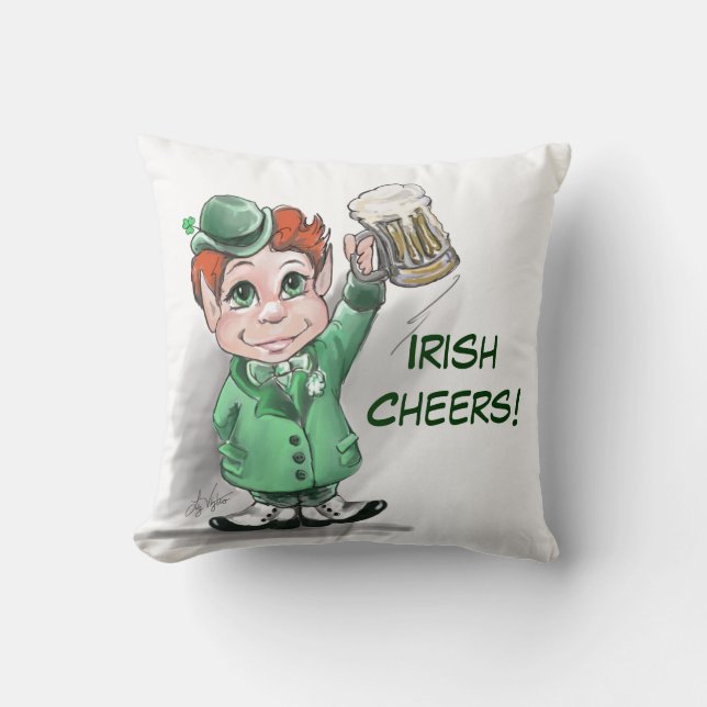 Ierse Cheers! St Patrick's Day Pillow Kussen (Voorkant)