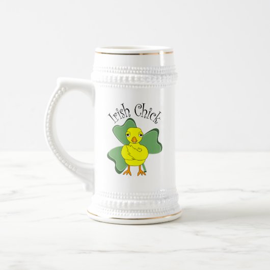 Ierse Chick Tekst Shamrock Bierpul (Links)