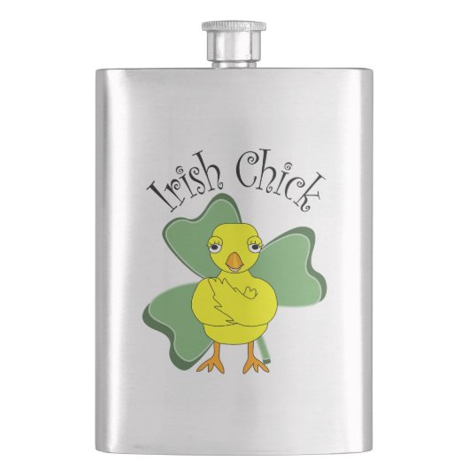 Ierse Chick Tekst Shamrock Flacon (Voorkant)