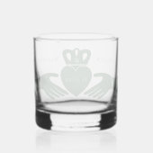 Ierse claddagh ring eenvoudig grafisch groen whisky glas (Achterkant)