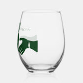 Ierse claddagh ring eenvoudig grafisch groen wijnglas zonder voet (Links)