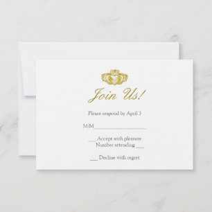 Ierse Claddagh Ring-kaart RSVP Kaartje