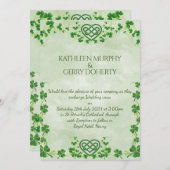 Ierse Claddagh Ring Shamrocks & Keltische Liefdesk Save The Date (Voorkant / Achterkant)