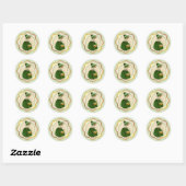 Ierse Colleen en Basket Ronde Sticker (Vel)