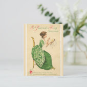  Ierse dame in groen naaien Briefkaart (Staand voorkant)