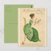  Ierse dame in groen naaien Briefkaart (Voorkant / Achterkant)