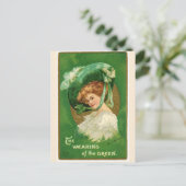  Ierse Dame in Groot Pet Dragen van de Groenen Briefkaart (Staand voorkant)