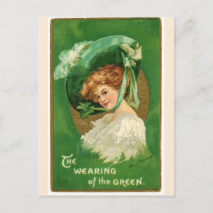  Ierse Dame in Groot Pet Dragen van de Groenen Briefkaart
