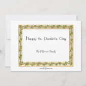 Ierse dame met Harp- en Shamrock-grens Feestdagenkaart (Achterkant)