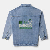 Ierse Dancing Oma Ierse Stap Dancer Vrouwen Denim Jacket (Achterkant)