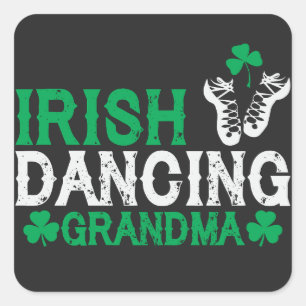 Ierse Dancing Oma Ierse Stap Dancer Vrouwen Vierkante Sticker