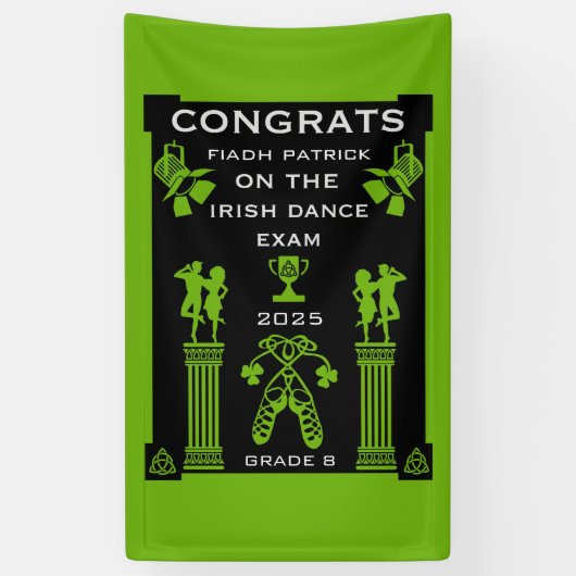 Ierse Dans Felicitaties Spandoek (Verticaal)