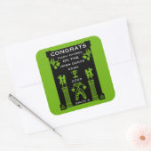 Ierse dans gefeliciteerd vierkante sticker (Envelop)