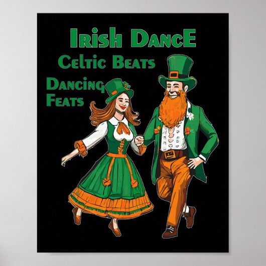 Ierse Dans Keltische Beats Dansen St. Patrick's Da Poster (Voorkant)