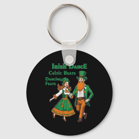 Ierse dans Keltische beats dansen St Patrick's Day Sleutelhanger (Voorkant)