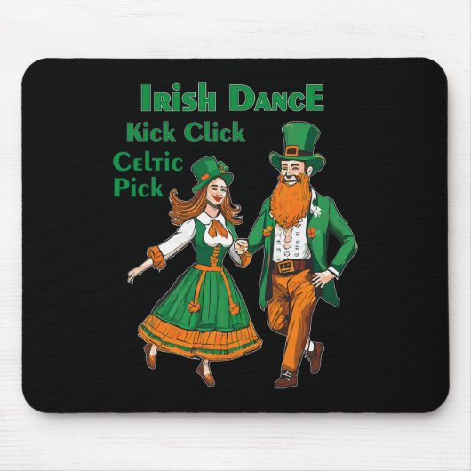 Ierse Dans Kick Click Dans St. Patrick's Day Iers Muismat (Voorkant)
