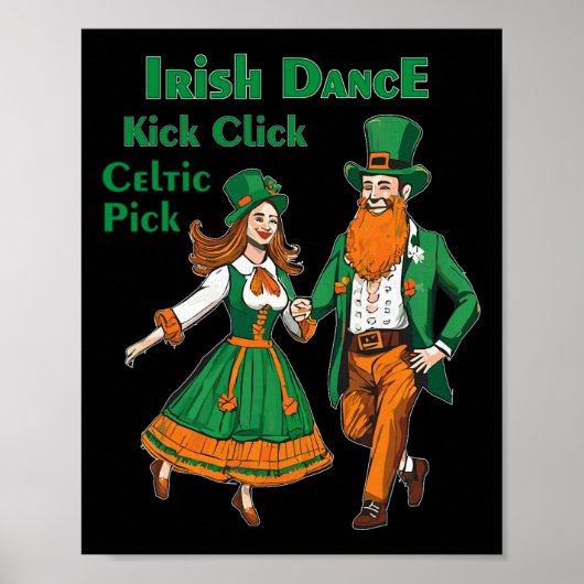 Ierse Dans Kick Click Dans St. Patrick's Day Iers Poster (Voorkant)