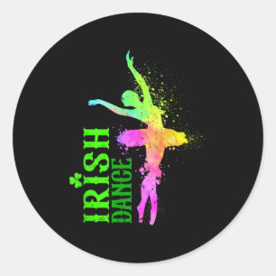 Ierse Dans Kleuren Gelukkige St. Patrick's Dag Dan Ronde Sticker
