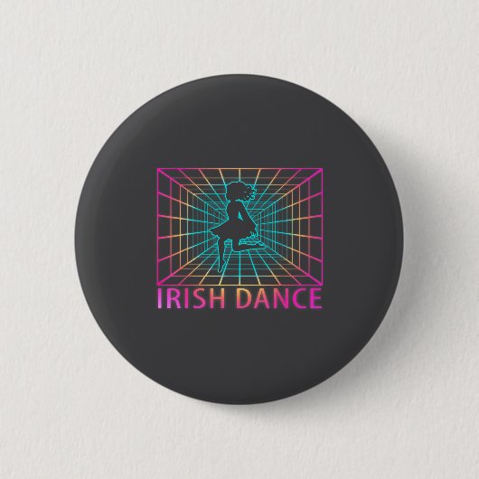 Ierse Dans Retro Danser Cadeau Ronde Button 5,7 Cm (Voorkant)