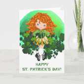 Ierse Dans St. Patrick's Day Groene Klaveren Kaart (Voorkant)