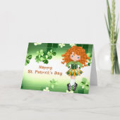 Ierse dans St. Patrick's Day Groene Shamrocken Kaart (Voorkant)