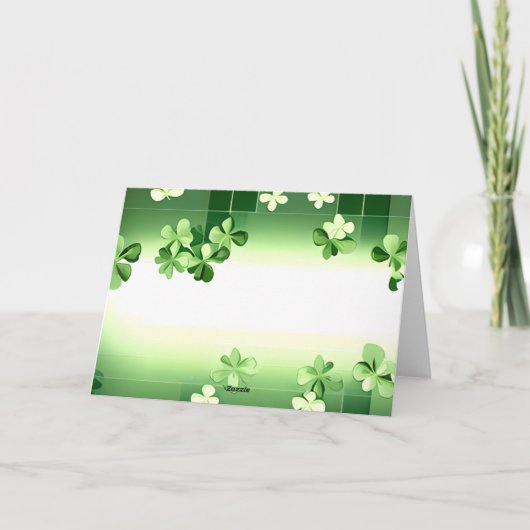 Ierse dans St. Patrick's Day Groene Shamrocken Kaart (Achterkant)
