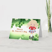 Ierse dans St. Patrick's Day Groene Shamrocks Kaart (Voorkant)
