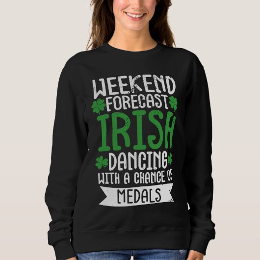 Ierse Dans St. Patrick's Day Reel Meisje Ierse Ste Trui (Voorkant)