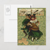Ierse Dansen Erin Go Braugh Shillelagh Briefkaart (Voorkant / Achterkant)