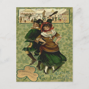 Ierse Dansen Erin Go Braugh Shillelagh Briefkaart