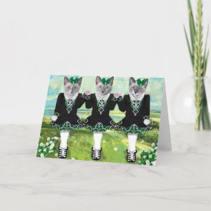 Ierse Dansende Kittens Wenskaart Kaart