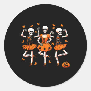 Ierse Dansende Skeletten Spooky Dans Halloween Vro Ronde Sticker