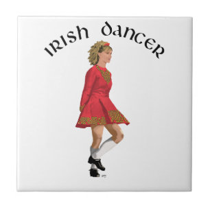 Ierse danser blond in het rood tegeltje
