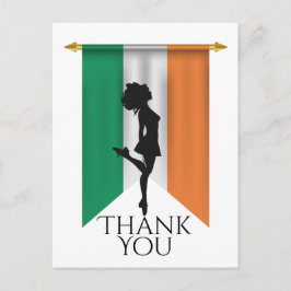 Ierse danser en vlag van Ierland dans bedankt Briefkaart