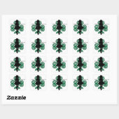 Ierse danser Hardshoe/Forest Groene Hart Shamrock Vierkante Sticker (Vel)