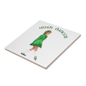 Ierse danser in groen met zachte schoenen tegeltje (Zijkant)