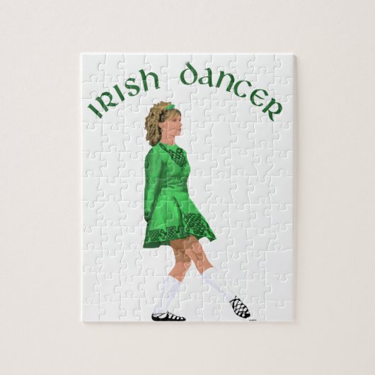 Ierse danser in groene soft schoenen legpuzzel (Verticaal)