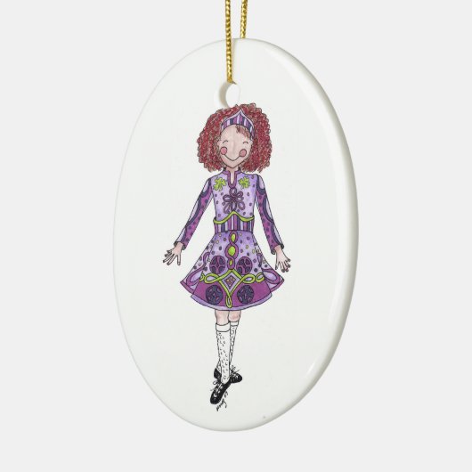 Ierse danser in het Paars Keramisch Ornament (Links)