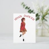 Ierse danser in het rood briefkaart (Staand voorkant)