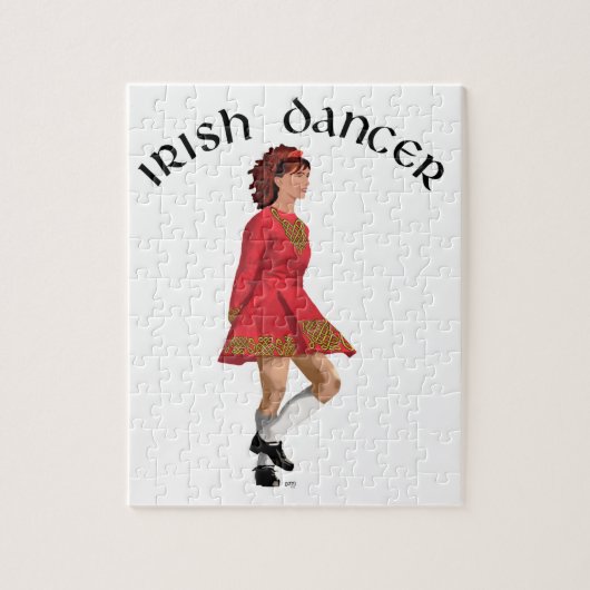 Ierse danser in het rood legpuzzel (Verticaal)