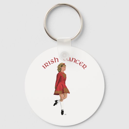 Ierse danser in het rood sleutelhanger (Voorkant)