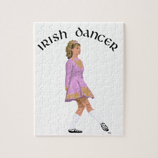 Ierse danser in roze zachte schoenen legpuzzel (Verticaal)