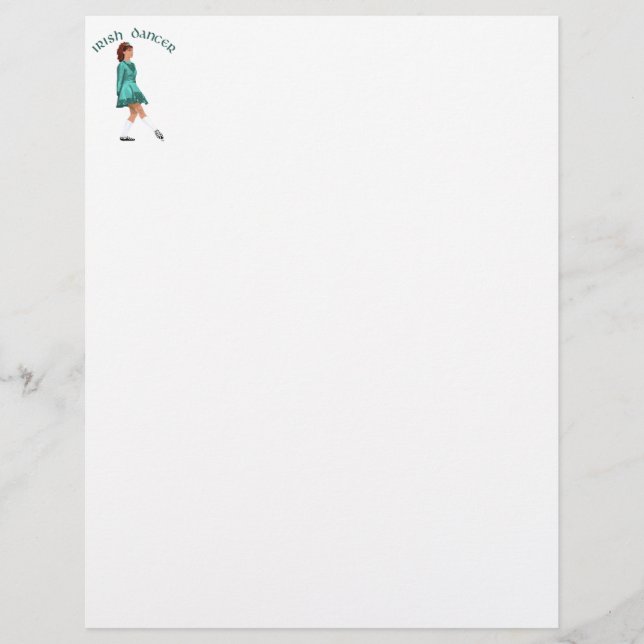 Ierse danser in turquoise zachte schoenen (Voorkant)