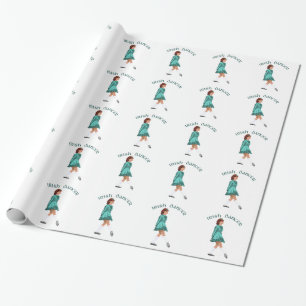 Ierse danser in turquoise zachte schoenen cadeaupapier