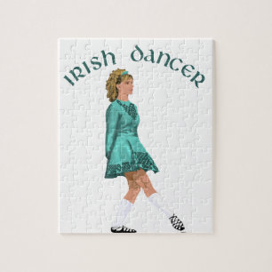 Ierse danser in turquoise zachte schoenen legpuzzel