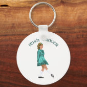 Ierse danser in turquoise zachte schoenen sleutelhanger (Voorkant)